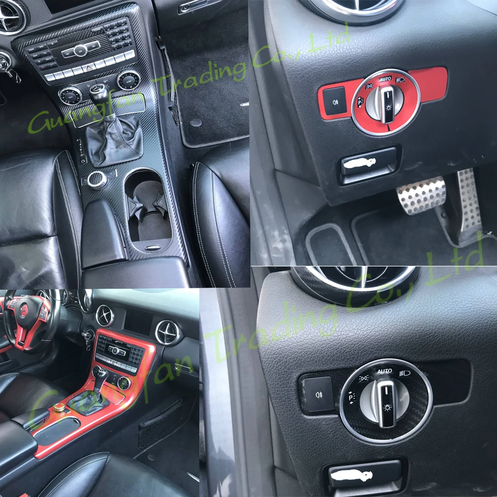 For Mercedes SLK R172 2011-2016 Car-Styling 3D/5D Carbon Fiber Car Interior Center Console Color Change Molding Sticker Decals