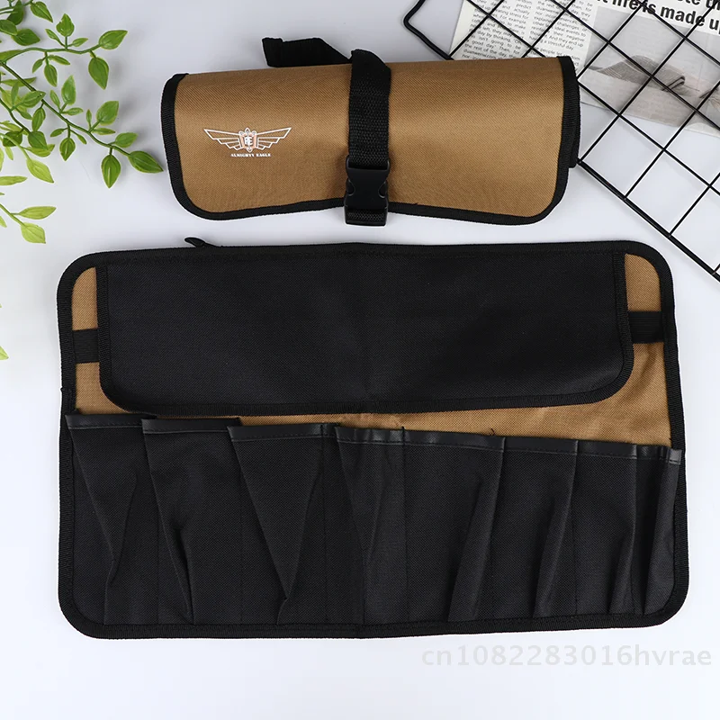 Multi-Compartments Roll-up Portable Tool Organizer Bag - 600D Oxford Fabric with Buckle Closure 45*28CM