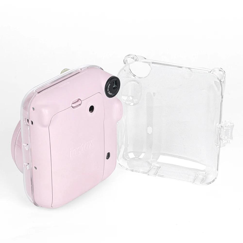 حافظة تخزين شفافة مع حزام كتف ، حقيبة كاميرا صغيرة ، غلاف غطاء لـ Fujifilm Instax Mini12