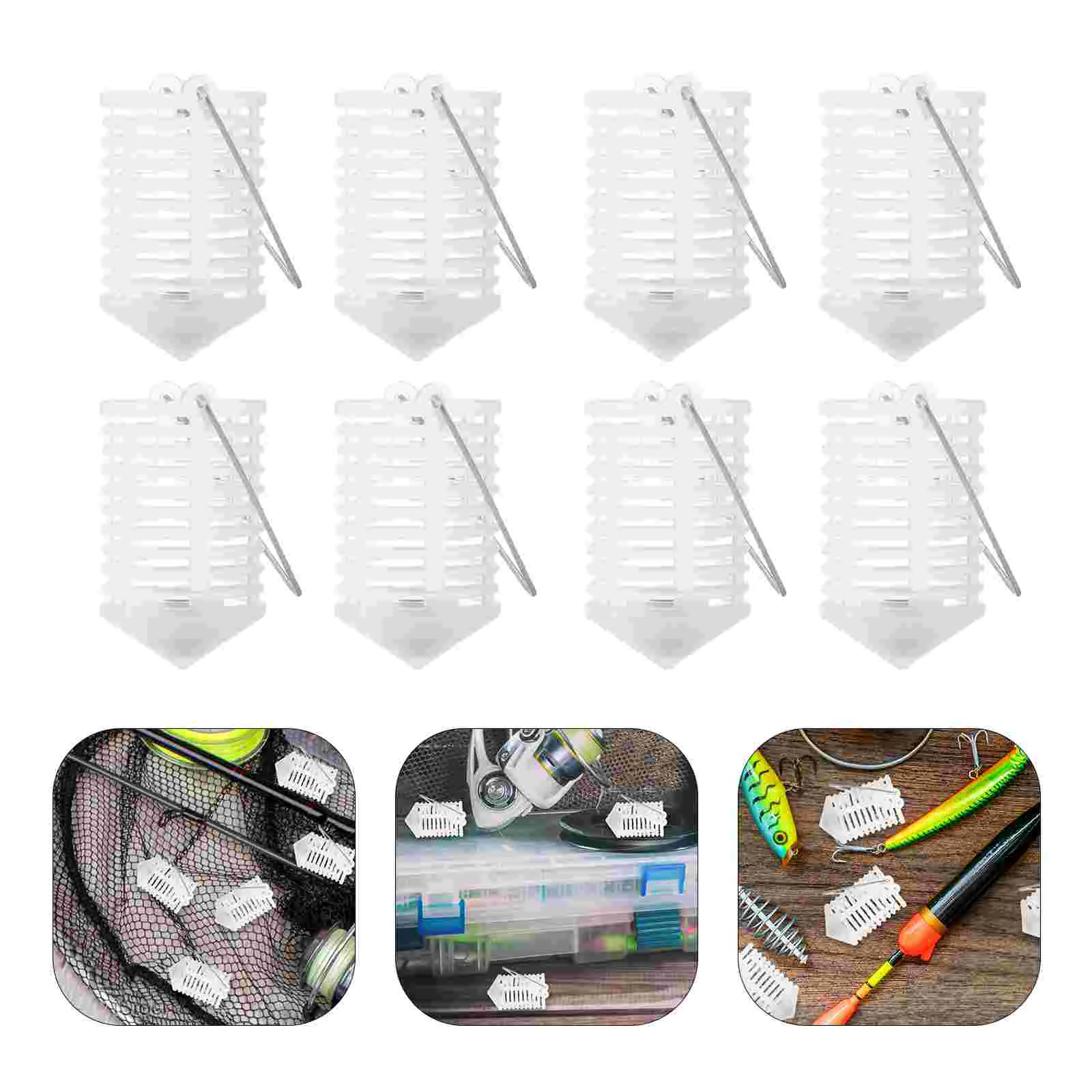 

20 PCS Bait Cage Carp Feeder Trap Basket Traps Plastic Holder for Fishing Baits