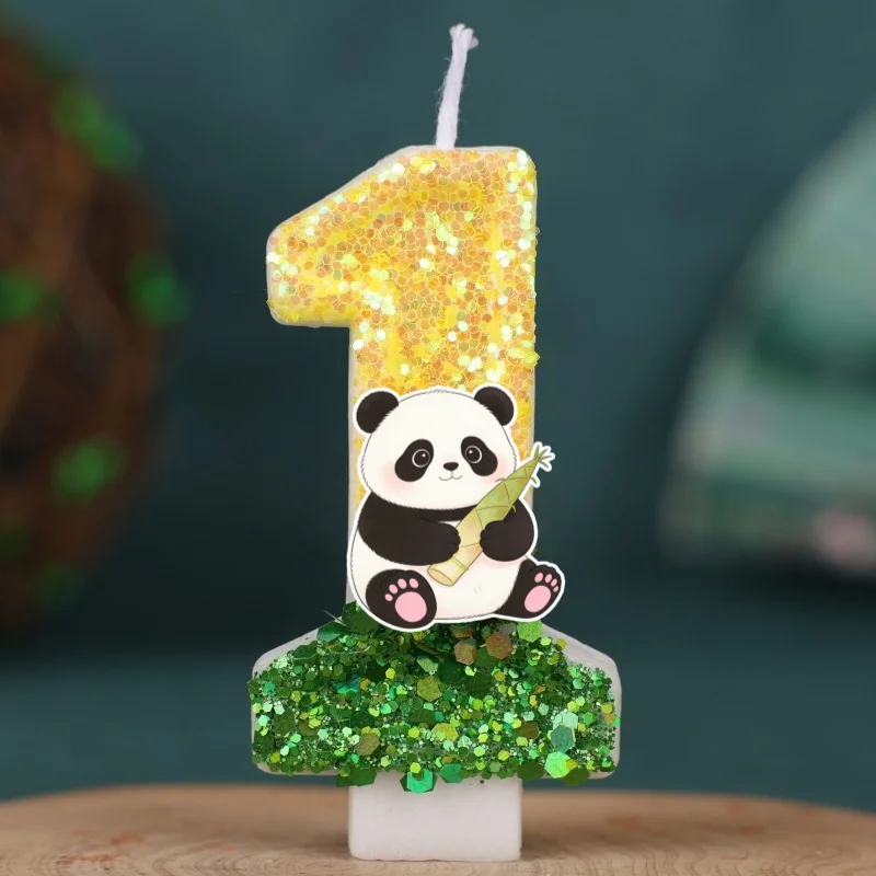Kawaii Panda Digital Candle Number 0-9 Kids Birthday Cake Decoration Supplies Cartoon Party Accessories Supplies Home Decor