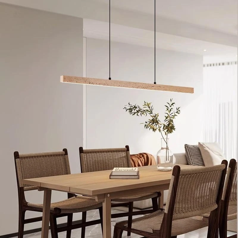 

Restaurant yellow travertine chandelier Japanese-style retro homestay dining table lamp long bar tea room bar lamp min