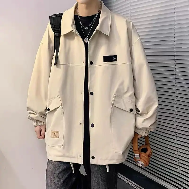 

Japanese Style Workwear Jacket Men Spring Autumn Trendy Loose Coat