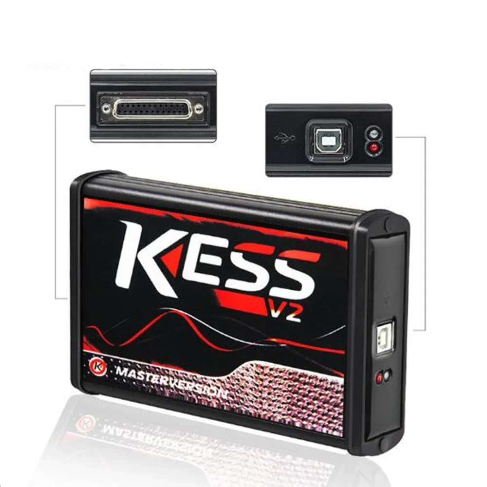 Efficient EU Red V2.8  KESS V2 V5.017 for Ecu Programming No Token Limited ECU Chip Tuning Tool With Plastic Toolbox