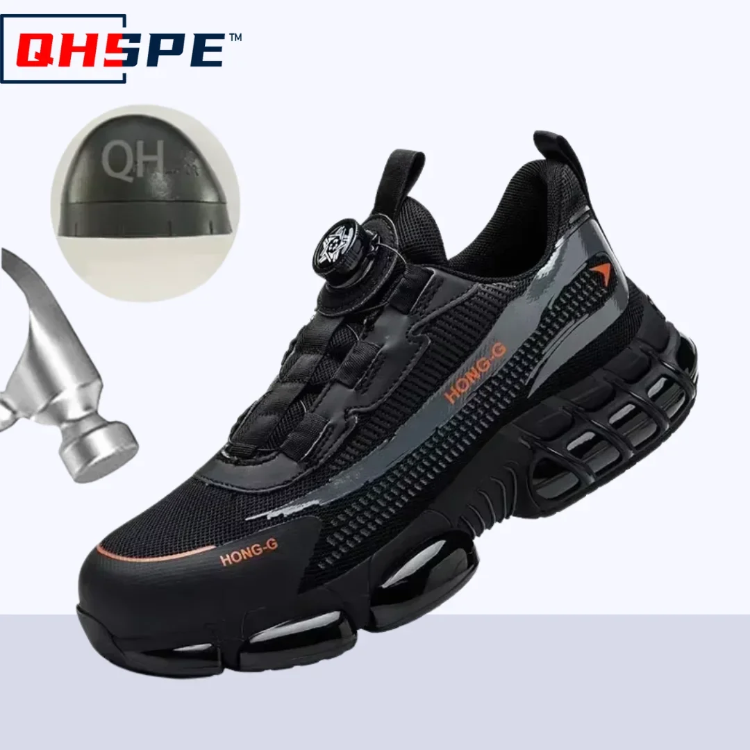 

Men's Rotating Button Steel Toe Work Sneakers - Puncture-Proof Safety Boots, Indestructible & Fashionable Protective Shoes for W
