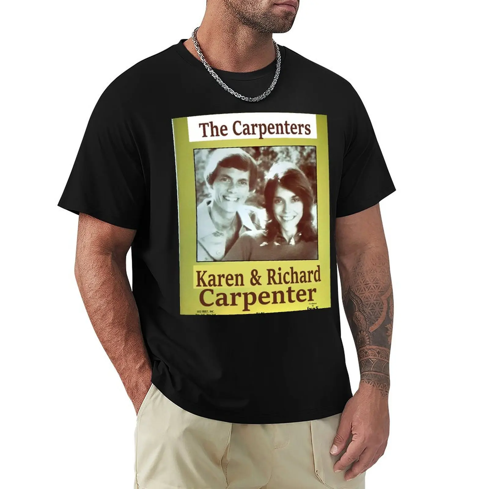 The Carpenters,Karen & Richard Carpenter, Sheet Music, Karen, Richard T-Shirt Work Basic Short Sleeve Top