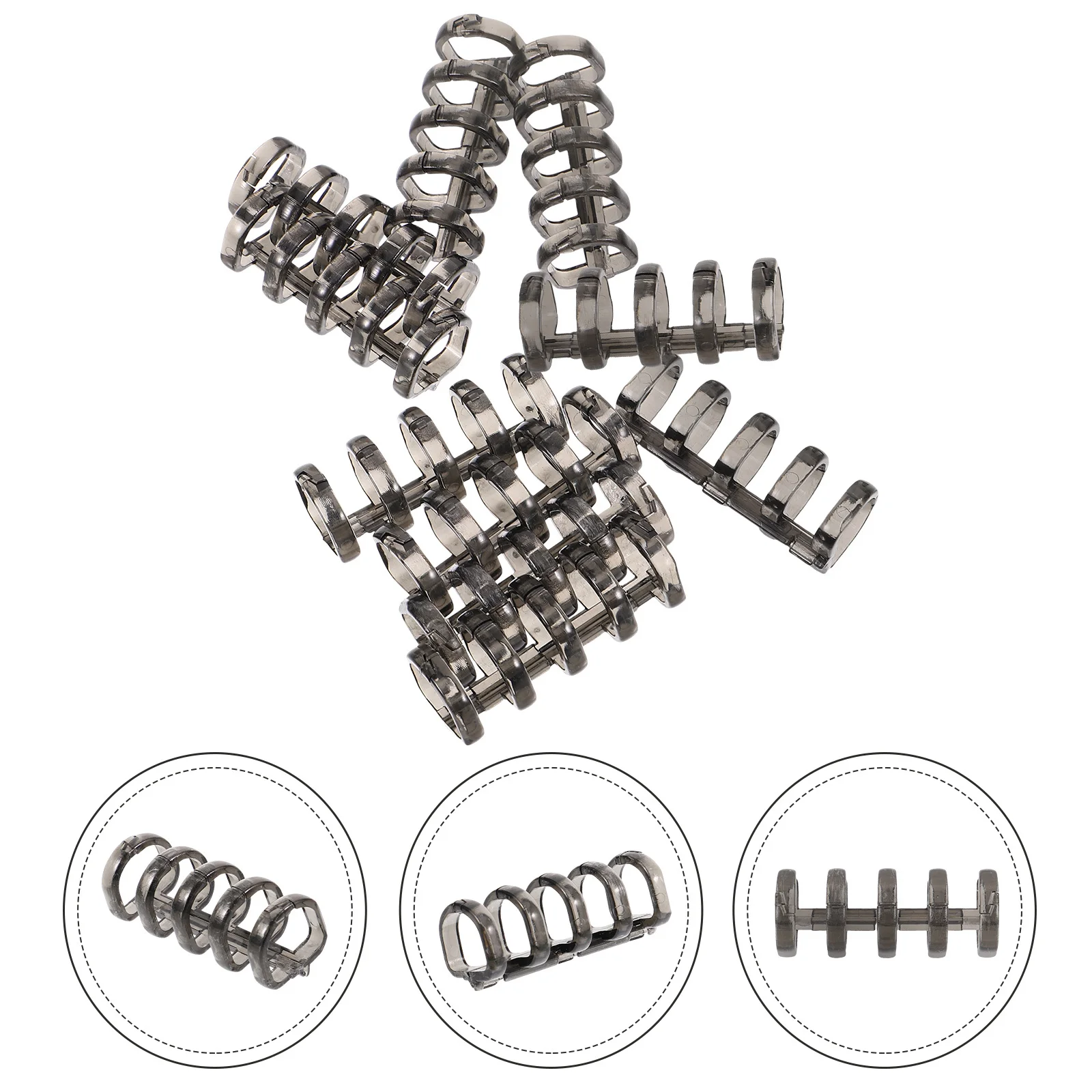 10 قطعة من البلاستيك 5 فتحات فضفاضة أوراق الموثق خواتم ل دفتر مذكرات سجل القصاصات ملزمة لفائف استبدال مدرسة مكتب الاستخدام المنزلي