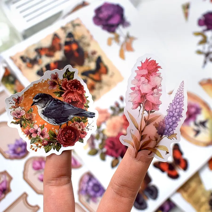 20Sheets Large Size Sticker Book PET Washi Paper Stickers For Scrapbooking Journal Diary Notebook Decorative Label Materials