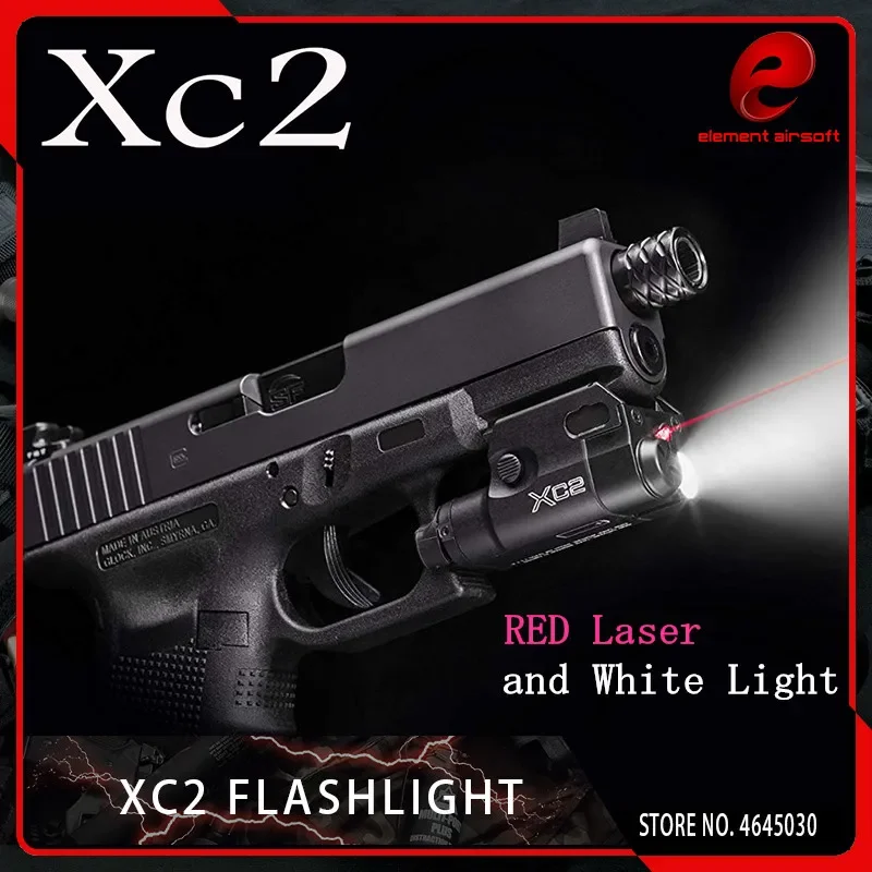 

Tactical XC2 Element Airsoft Ultra Red Dot Laser Compact Pistol Flashlight Combo LED MINI White Light 200 Lumens Waterproof