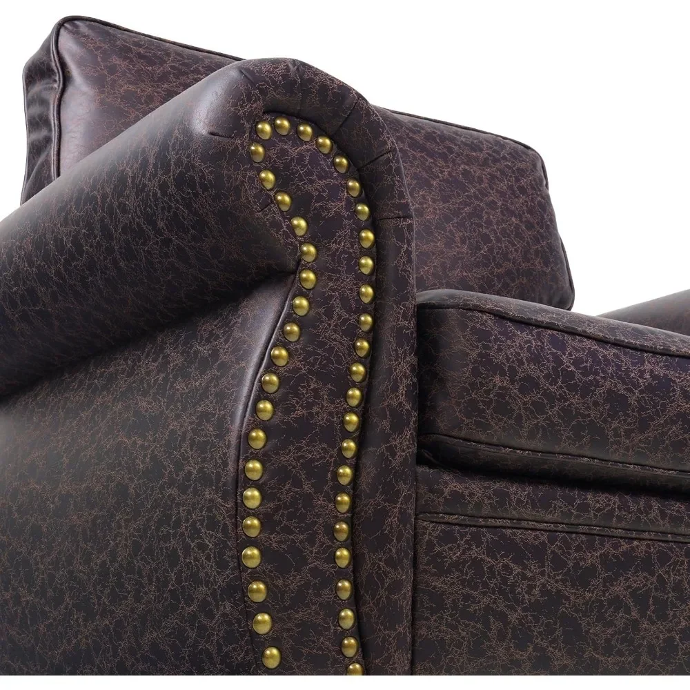 Living Room Sets,Mid-Century Vintage Sofa Couches with Rivet Design