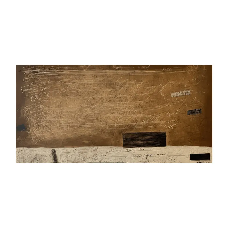 

Wabi-sabi wind living room oil painting horizontal plate, texture hanging painting