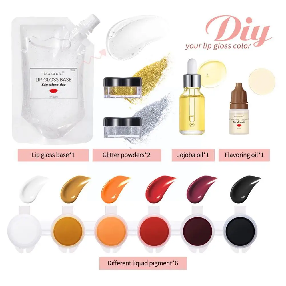 Kit de rouge à lèvres hydratant multicolore Jules Glaze, bricolage, matériel de gros, liquide, gel de teinte, base transparente, K4k2