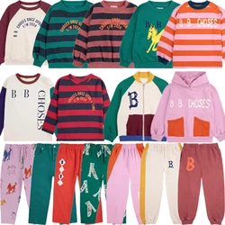 2024 New A/W Girl Boys t-shirt A maniche lunghe bambini ricamo maglioni bambini pantaloni stampati Set per bambini autunno inverno Set