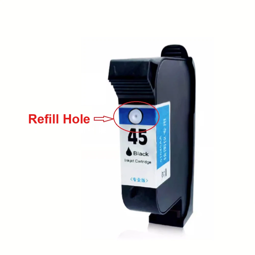 Imagem -05 - Tinta Recarregável Preta Cartucho Substituição para hp 45 51645a