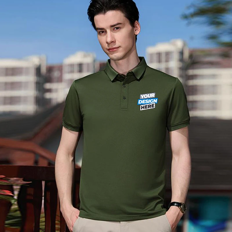Spersonalizowana koszulka polo LOGO Niestandardowe logo Koszulka polo z poliestru lodowego jedwabiu - Rozmiary unisex S-7XL, Drukowanie gratis, MOQ 1 sztuka LS-1103
