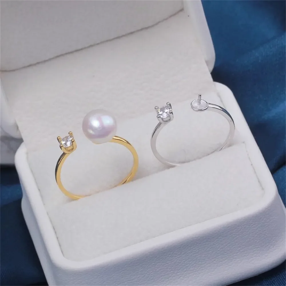 Solid S925 Sterling Silver Pearl Ring Settings Findings & Accessories  for Jewelry Making Bulk Wholesale Craft Supplies No Pearl