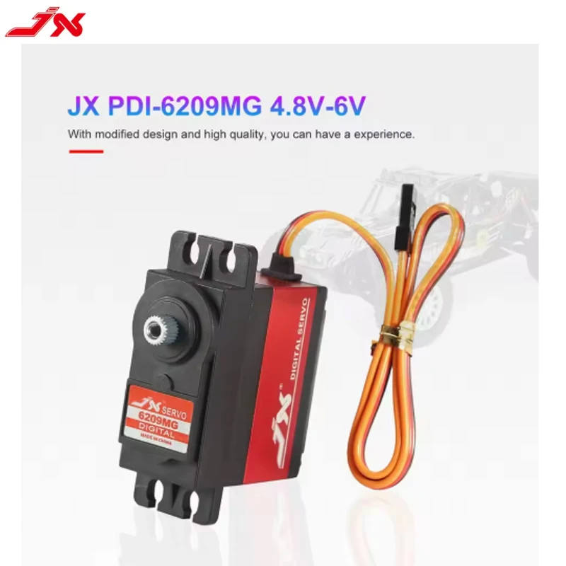 JX PDI-6209MG 9KG 4.8V-6V 0.13sec/60° Digital Metal Gear for 1/10 RC Car Kst Servo Car Model Motor RC Airplane RC Model Parts