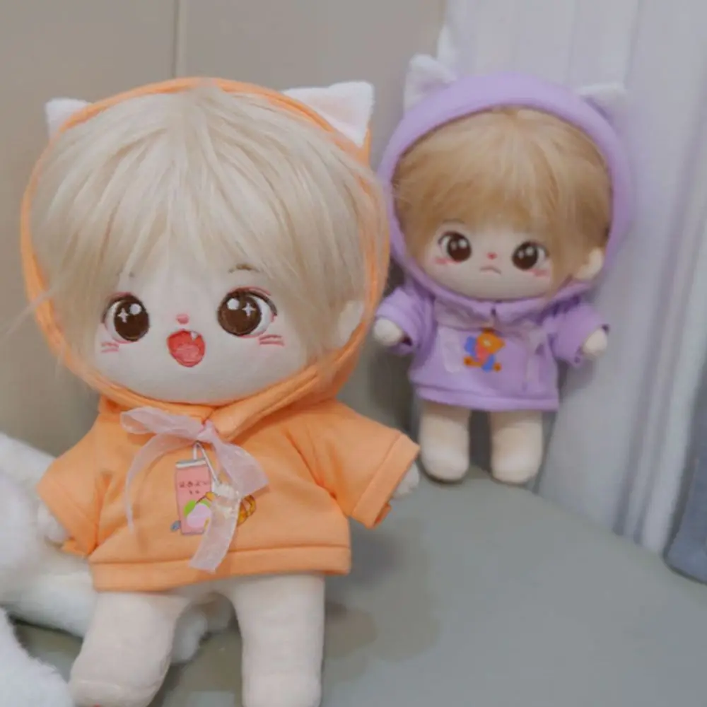 

Fashion Hoodie 20cm Cotton Doll Clothes DIY Clothing Dress Up Idol Doll Clothes 5-Color Cat Plush Toy Clothes Toy Accessories