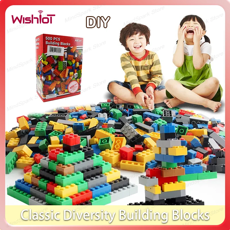 

500 PCS/1000 PCS Creative Bulk Building Blocks Small Particle Kit Diversity Assembled Colorful Bricks Kid Birthday Toy Gift