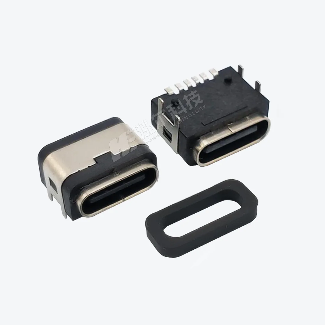 For waterproof TYPE-C female6/24PIN board four-pin plug-in board waterproof IPX7 board charging connector USB