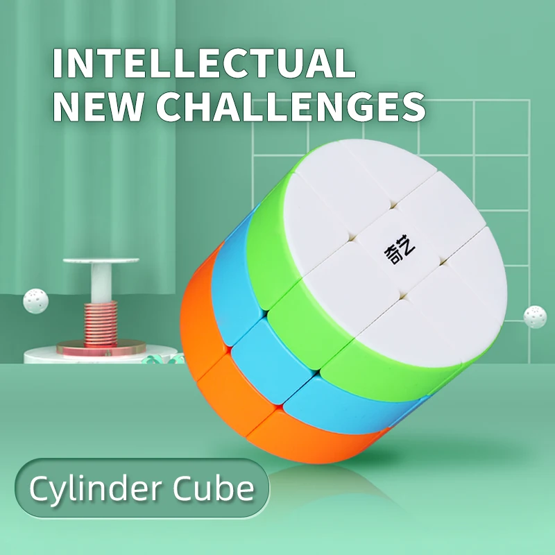 [ECube] QiYi Cylindrical Cube 3x3x3 Stickerless Strange-Shape Magic Cube Twisty Mgaic Cube Educational Puzzle Toys Learning&amp