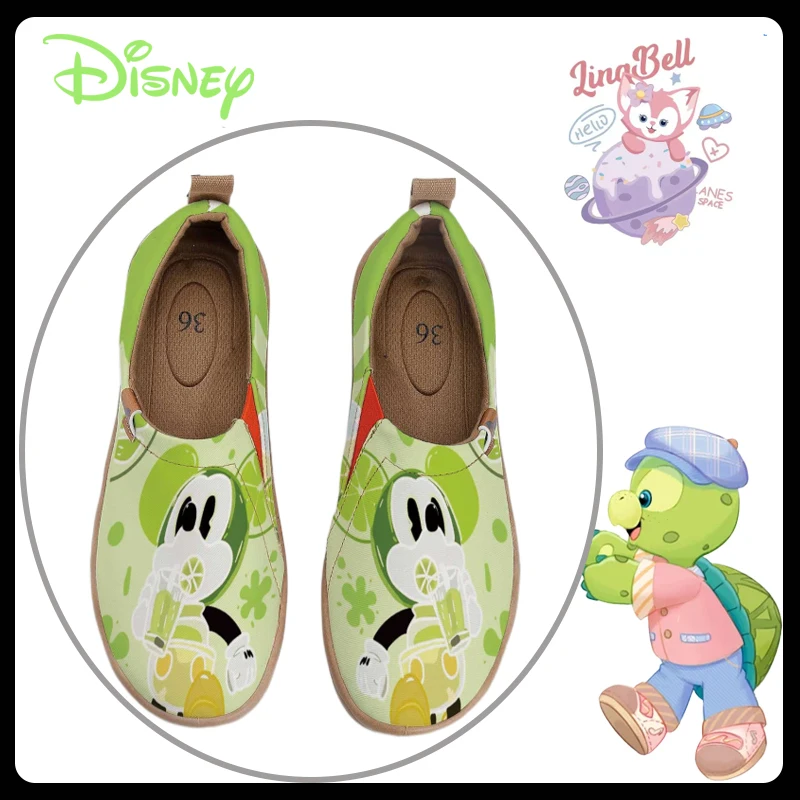 

Disney Mickey collaborative casual shoes, featuring a fresh lime green base color paired with Mickey Mouse inspired by lime drin