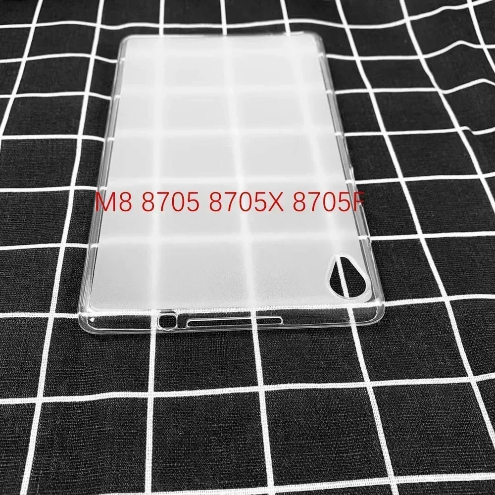 Softcase für Lenovo Tab M8 HD 8.0 ''TB-8505F TB-8505X Silocone TPU Abdeckung für Tab M8 FHD TB-8705 8705x 8705F gehärtetes Glas