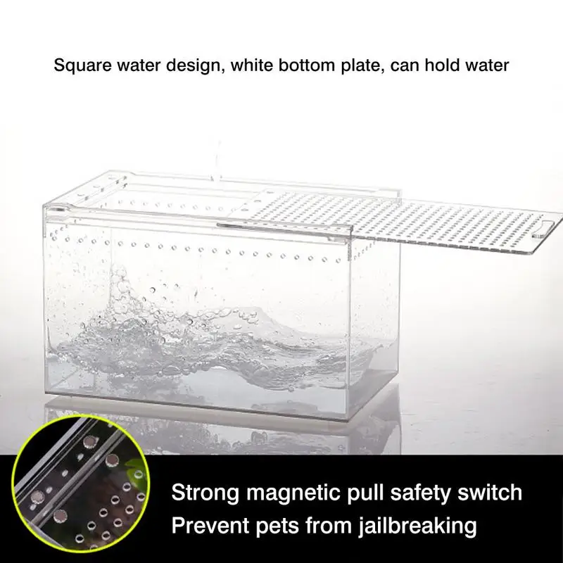 Transparent Acrylic Reptile Breeding Box Spider LizardAmphibian Terrarium Leak-proof Pet Habitat Arboreal Tarantula Enclosure