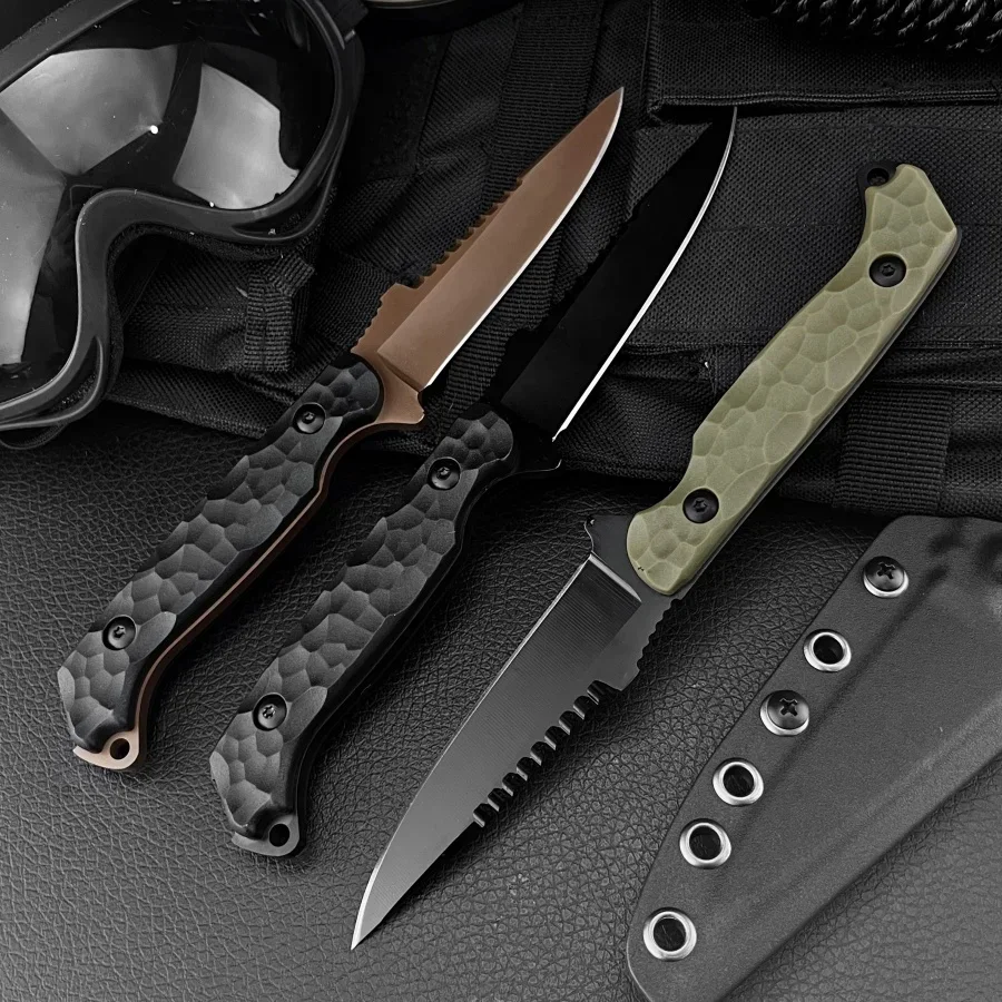TOR Professional Tactical Knife 7Cr13Mov Blade Nylon Fiber Handle Multi-functional Rescue Tool for Outdoor Rock Climbing