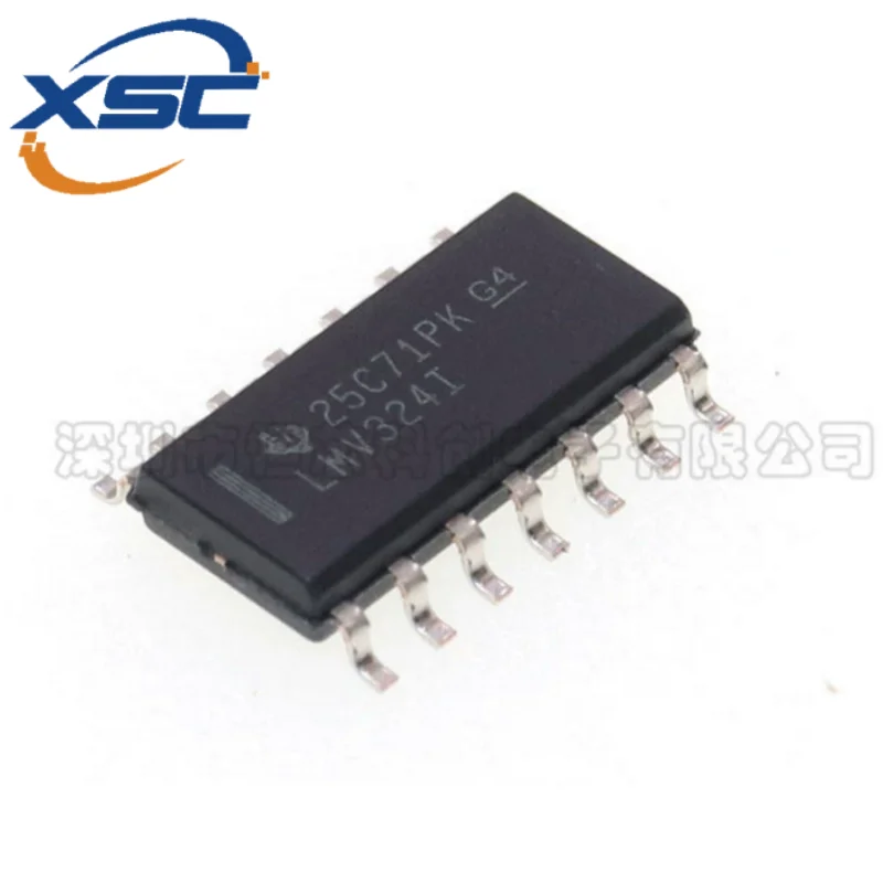 10PCS Genuine SMT LMV324IDR SOP-14 Rail-to-Rail Output Quad Operational Amplifier Chip