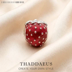 Beads Strawberry 925 Sterling Silver Charm European DIY Jewelry Accessorie Gift For Women