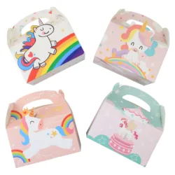 12PCS Unicorn Gift Boxes Party Supplies Favor Boxes Unicorn Theme Treat Boxes Candy Goodies Gift Boxes for Kids Birthday Party