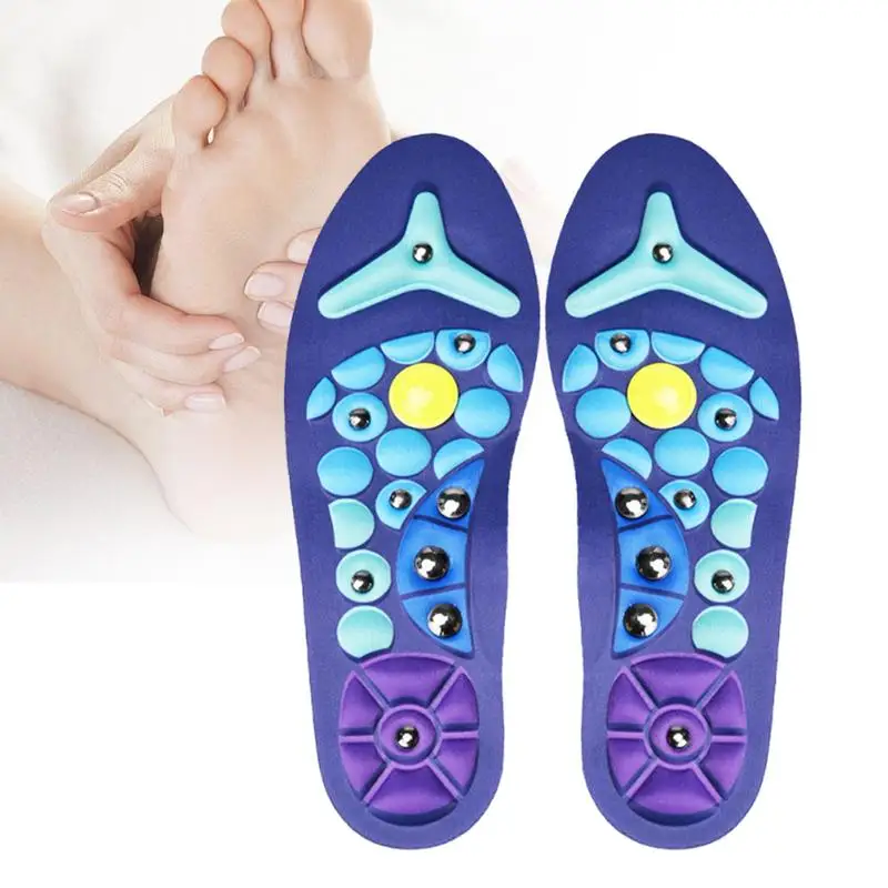 

Massage Insoles For Men Pressure Point Insoles Breathable Magnetic Shoe Inserts Anti-Slip Moisture Wicking Foot Cushions