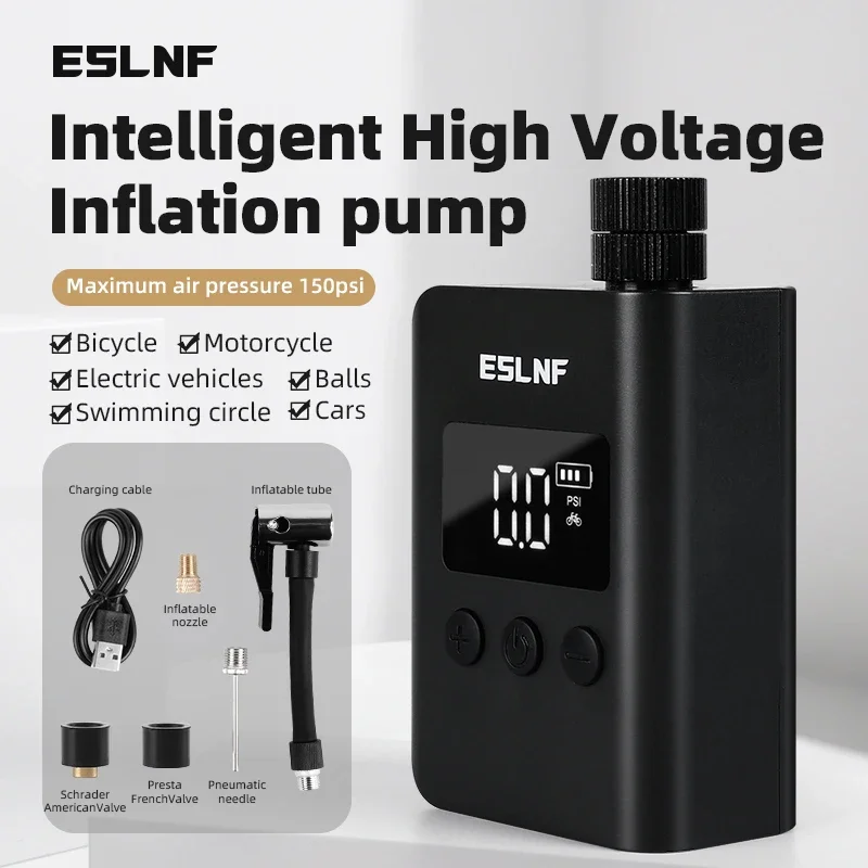 ESLNF ดิจิตอลจอแสดงผลแบบพกพาจักรยาน Mini Air Pump Presta Schrader วาล์วแผนที่ MTB จักรยาน Inflator