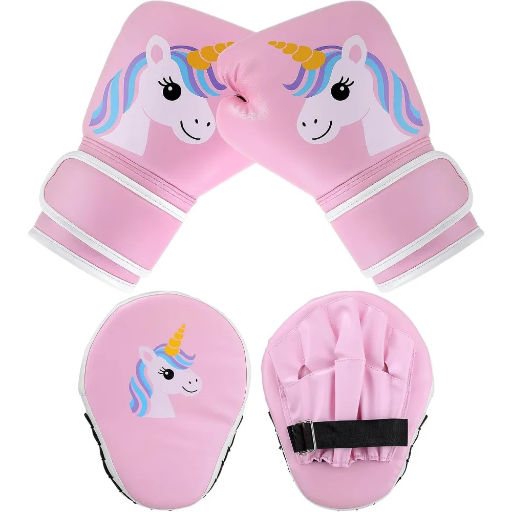 

4oz Kids Boxing Gloves and Focus Mitts Set for Sparring Kickboxing Karate Muay Thai MMA Training