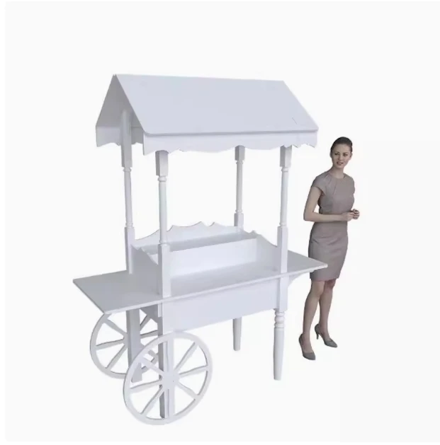

Factory Direct Wedding Candy Cart Display Wooden Folding Cart With Wheels For Children Display Racks Party Decor Cake Candy Cart