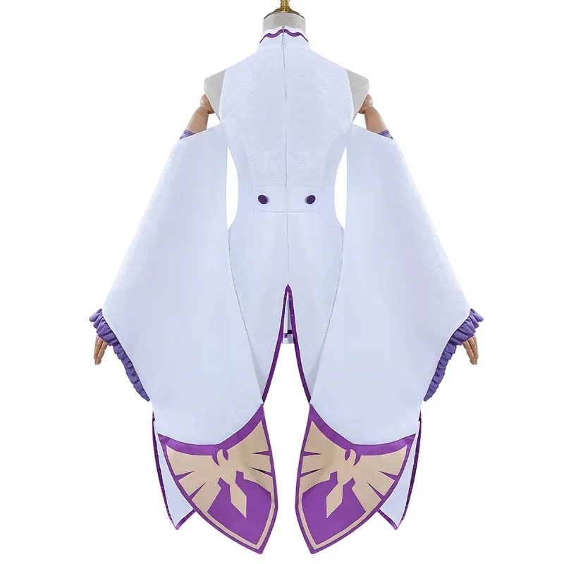 Emilia Rezero Cosplay disfraz capa peluca Anime Re Zero Cosplay fiesta de Halloween uniforme de sirvienta trajes para mujeres