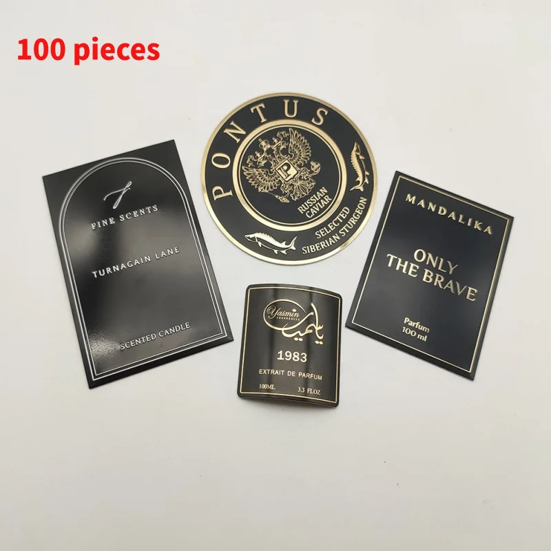 10 0.Zhang.Custom.OEM Custom Perfume Labels Perfume Bottle Metal LOGO Transfer 3D Stickers In Aluminum Material Packagin