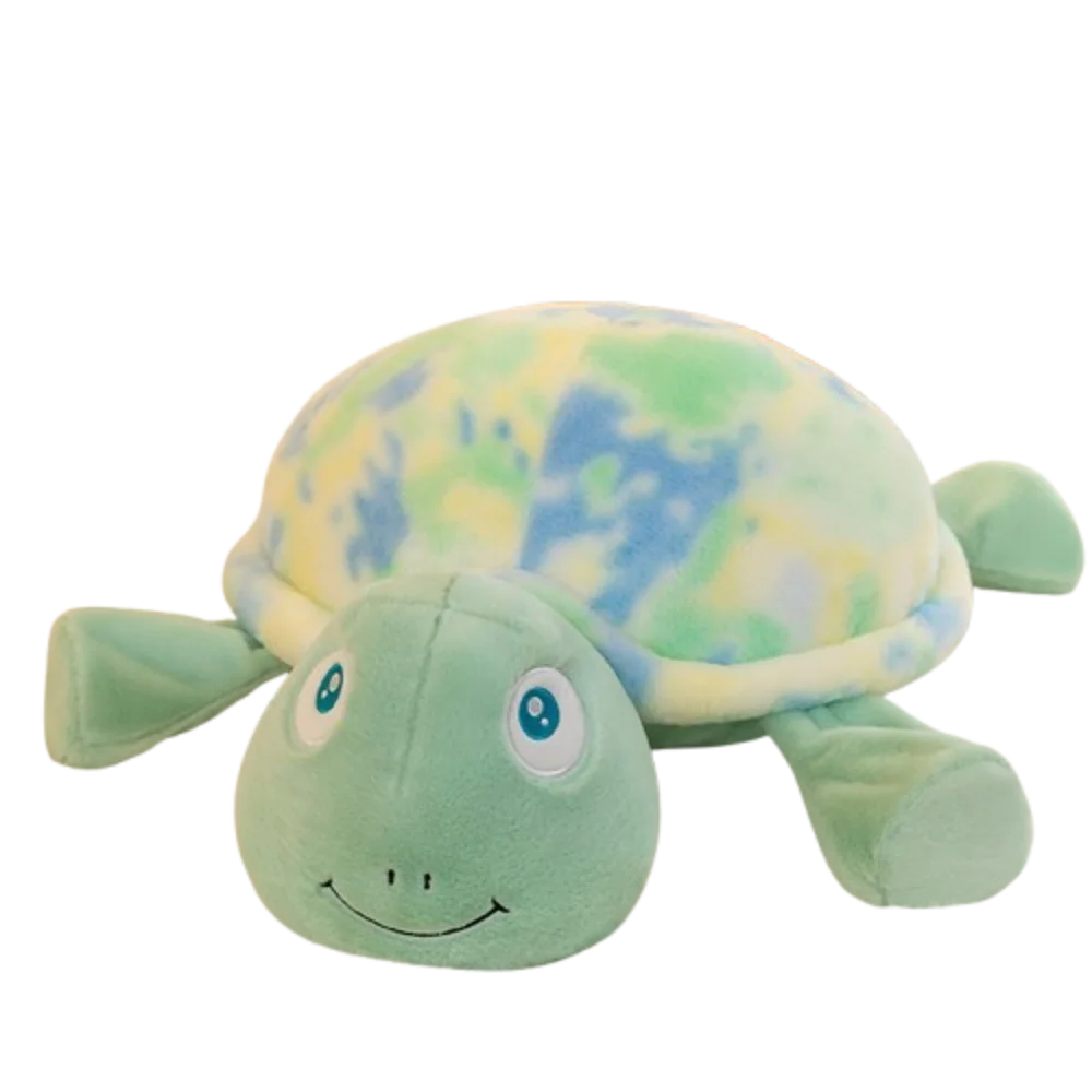 Children's Stuffed Rainbow Turtle Fluffy Soft Green Turtle Cute Cartoon Sea Turtle Animal Children Gift