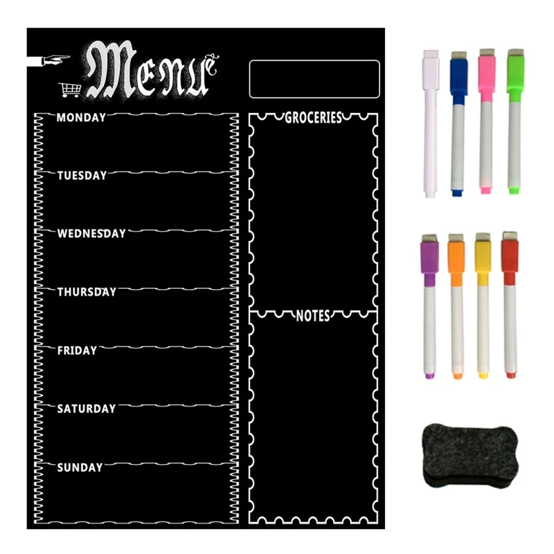 QX2B To Do List Checklist Board Meal Planner with Magnet for Fridge Classroom Officce