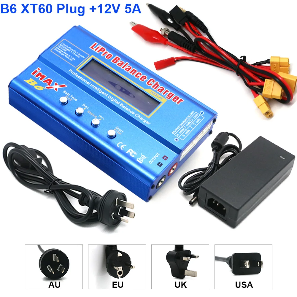 IMAX B6 80W Batterijlader Lipo NiMh Li-ion Ni-Cd Digitale Lipro Balanslader Ontlader Wisselstroom 12V 5A Adapter Voor Rc Auto