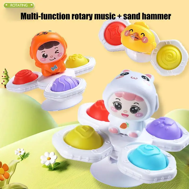 

Suction Spinner Toys For Babies 3PCS/set Kid Spinners For Bath Teething Travel Fidget Toy Sensory Suction Cup Spinner Toys For