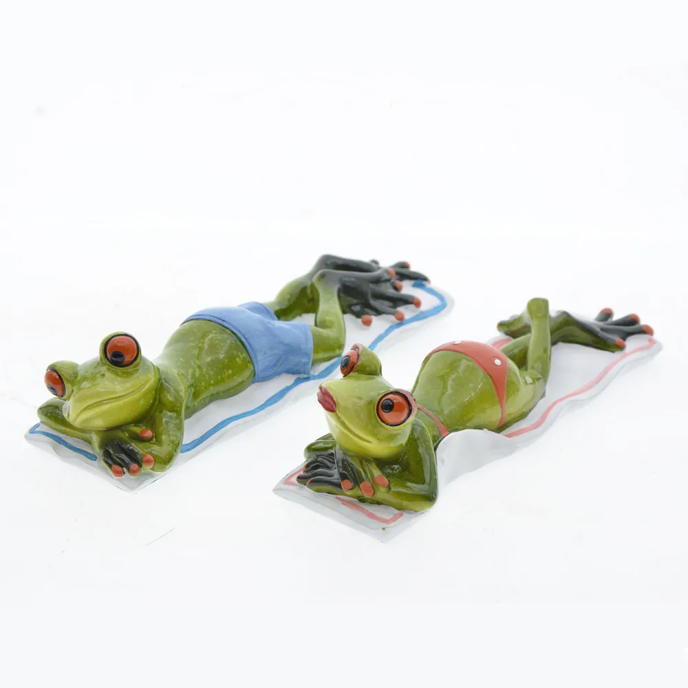 NEW 1-2Pcs 3D  Resin Creative Frog Craft Thinking about skiing cycling  sports Frog ModelHome Office Tabletop Decor Gift Present