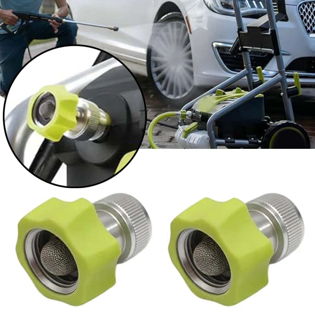 2 Pack Aluminum Pressure Washer Hose Adaptor 3/4 Inch Garden Hose Connector With Filter For SPX Series Outdoor Cleaning Parts