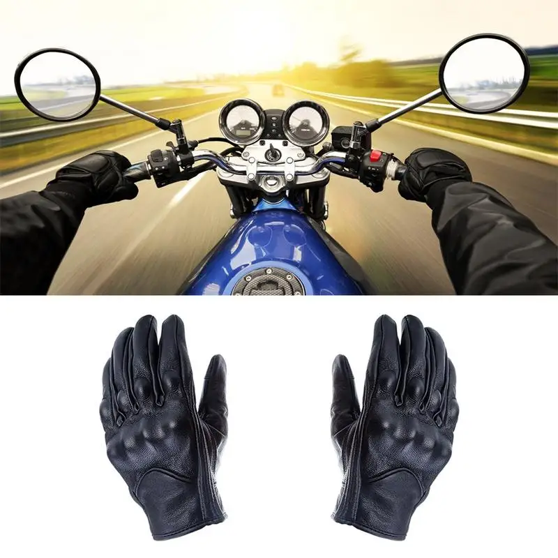 

Motorcycle Leather Touch Screen Full Finger Gloves Universal Motorcycle Racing Riding Off-Road Windproof Gloves for Men Women