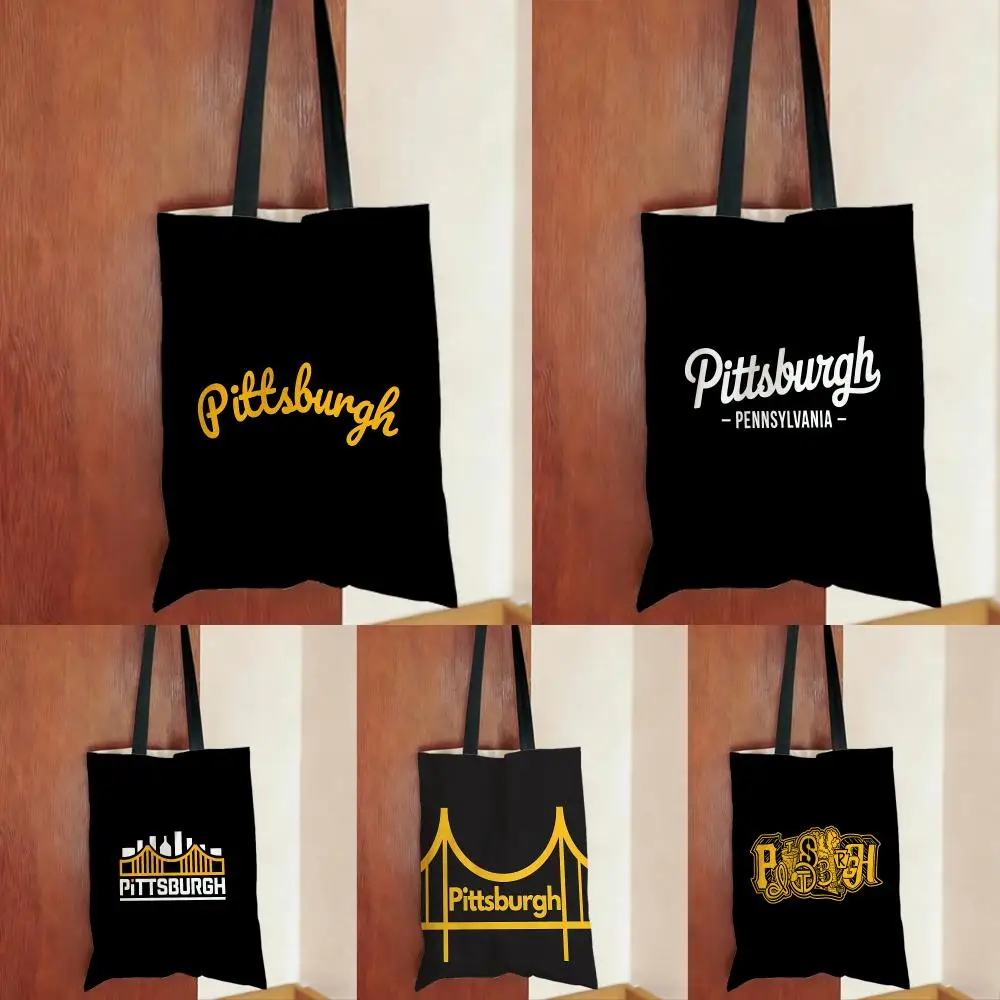 Bolsas de almacenamiento Dynamic Minimal P-Pittsburgh P-Pirates, serie Daily Print Bags, bolsas de compras ligeras para el hombro, bolso de mano