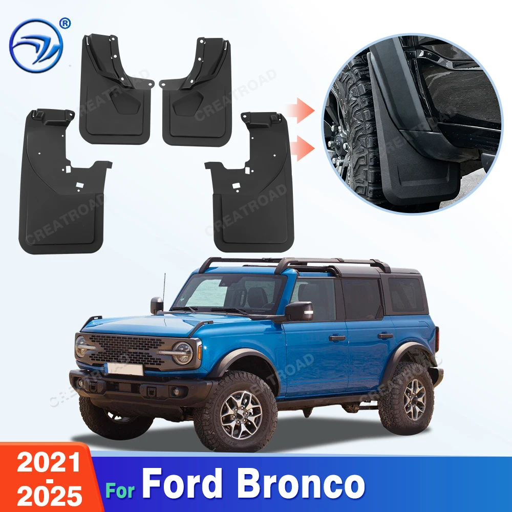 For Ford Bronco 2021 2022 2023 2024 2025 Fender Mudflaps Splash Guards Mudguards Mud Flaps Car Accessories