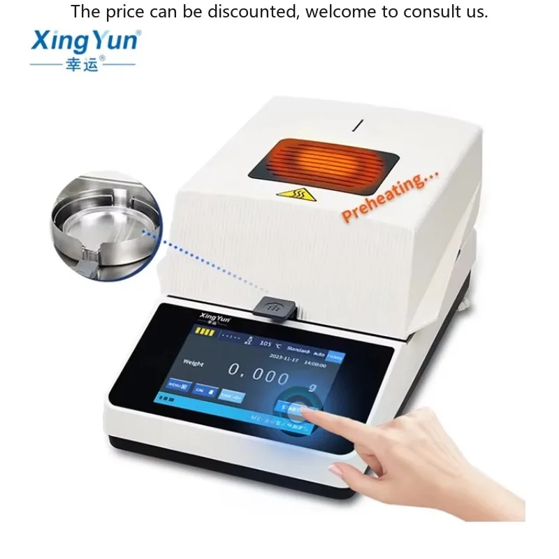 

XINGYUN 0.001g 0.01% 110g Food Moisture Analyzer Machine Touch Screen Moisture Meter Moisture Analyzer For Lab