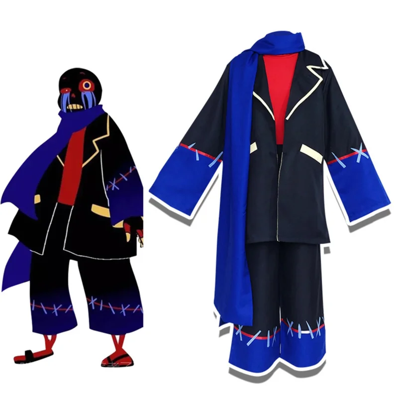 Anime undertale erro sans cosplay traje adulto homem jogo terno com cachecol e luvas festa de halloween uniforme roupas bs6453