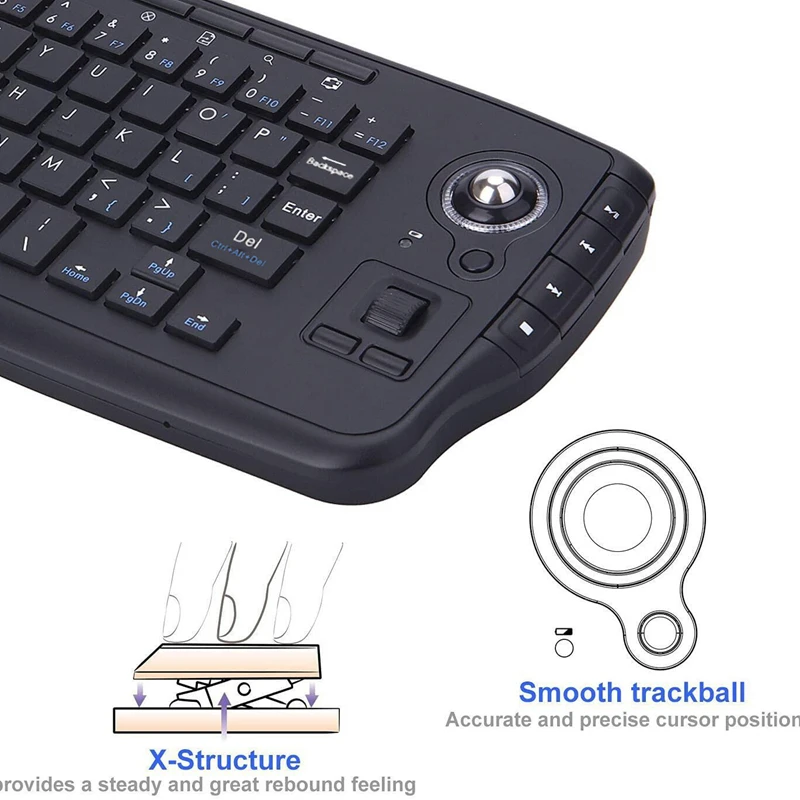 Xiaomi Mini Wireless Keyboard and Mouse 2-in-1 Set With Trackball Mouse Scroll Wheelmultimedia Keys for PC Mac Android TV Box